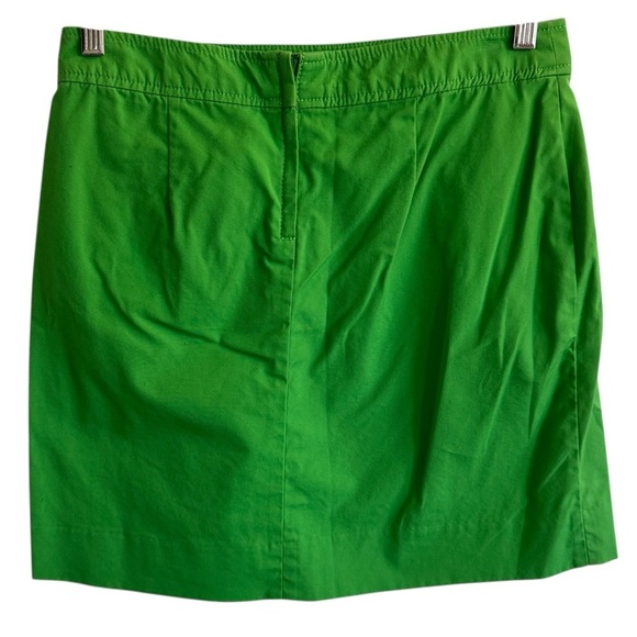 Lilly Pulitzer Kelly Green Button Pocket Cotton Skirt, Size 2 - Picture 4 of 6